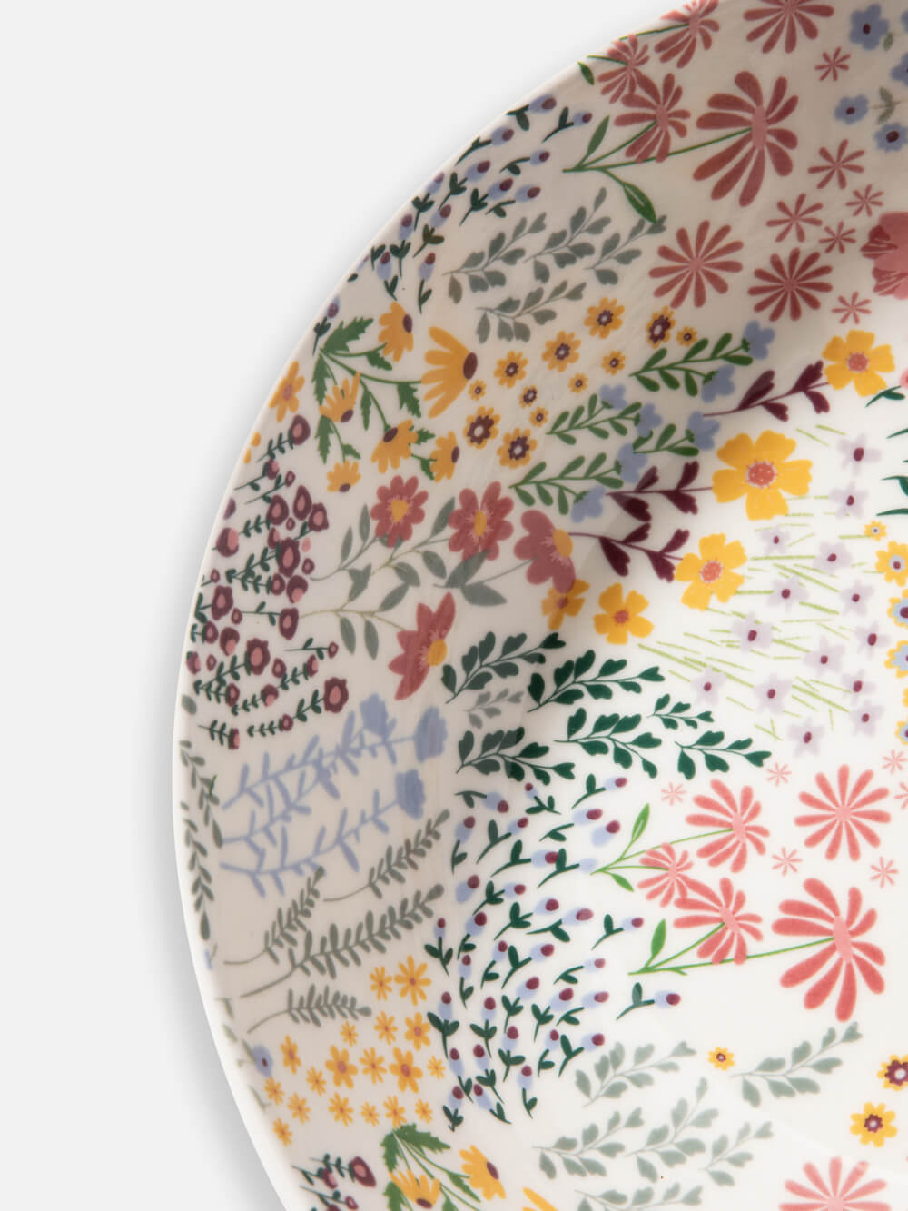 קערת הגשה עגולה מקרמיקה עם הדפס פרחוני Blossom