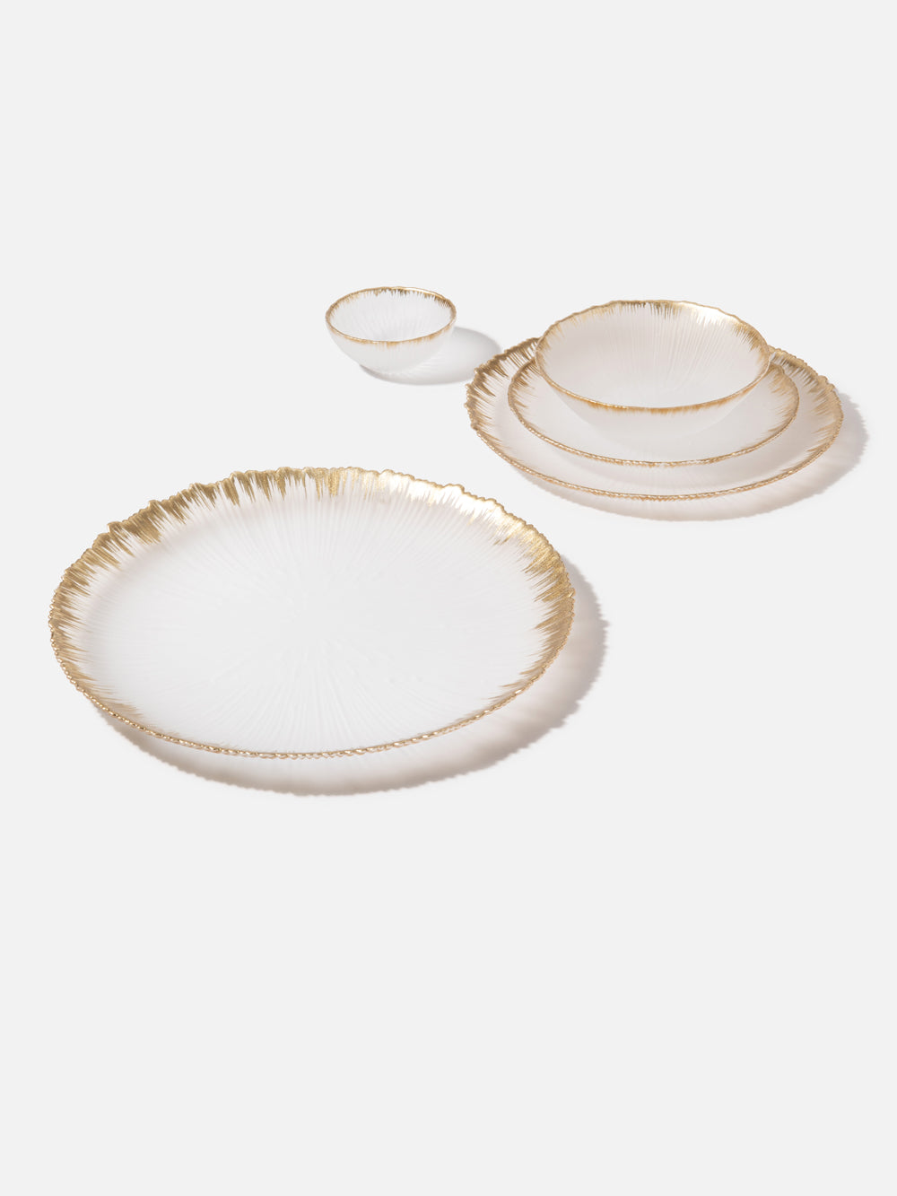 צלחת הגשה עגולה מזכוכית חלבית Spirit