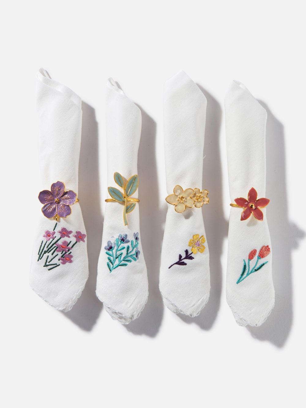 סט 4 חבקי מפיות Blossom