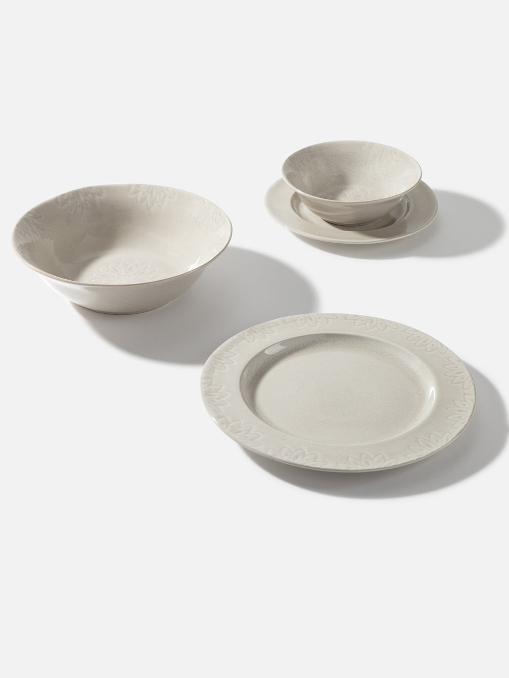 קערת הגשה 24 ס"מ מקרמיקה בגוון קרם Charm