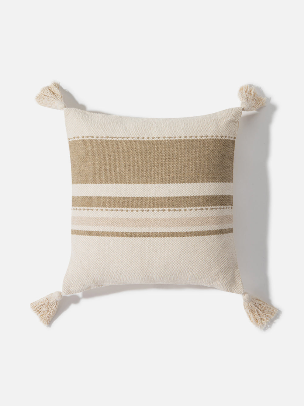 כרית נוי מרובעת מבד אריג איכותי בגווני שמנת ובז’ Angela