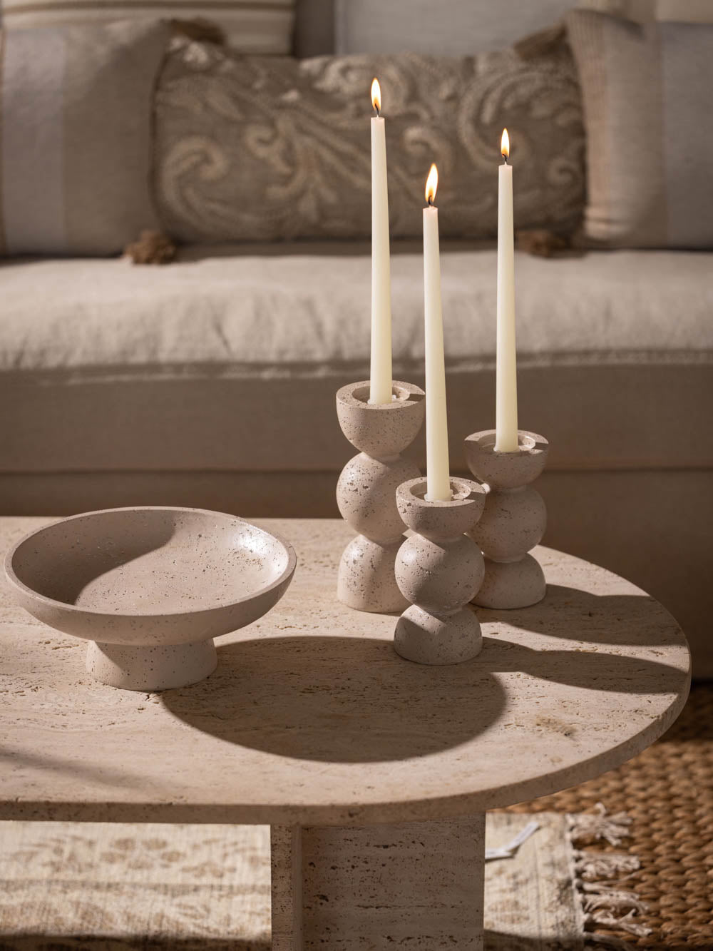 קערת נוי מקרמיקה בגוון בז’ Nature