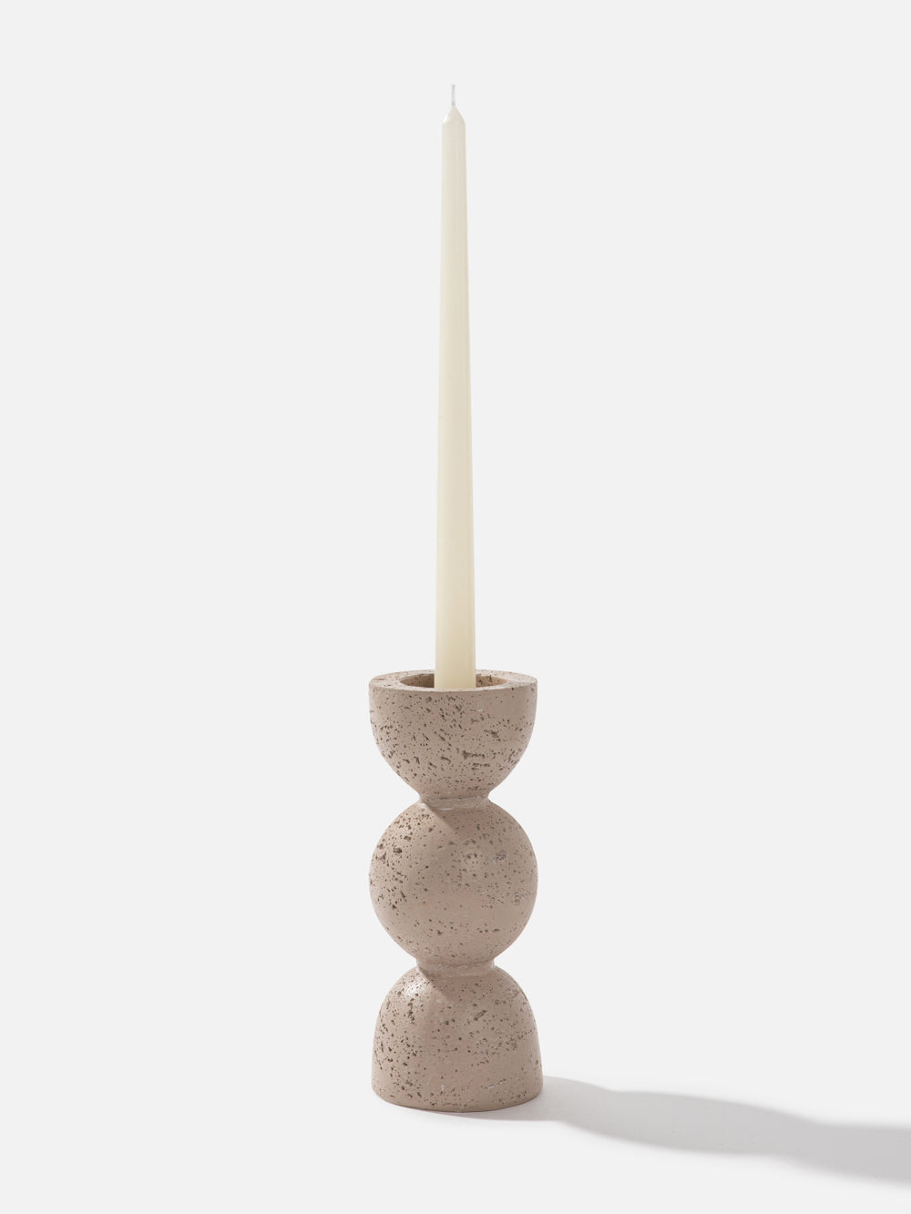 פמוט דקורטיבי 19.6 ס"מ מקרמיקה גוון אבן Nature