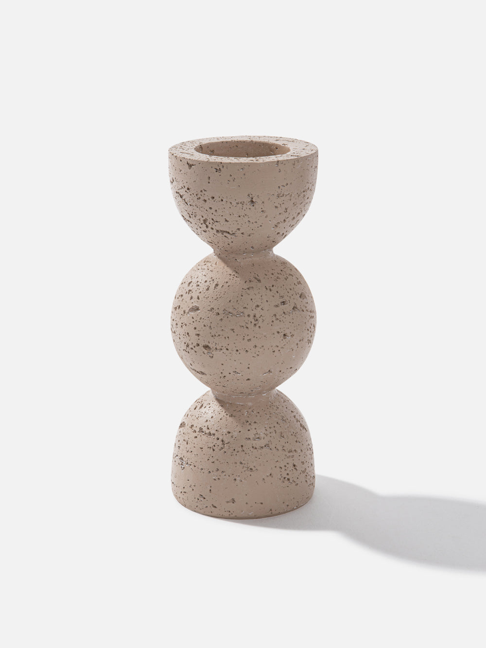 פמוט דקורטיבי 19.6 ס"מ מקרמיקה גוון אבן Nature