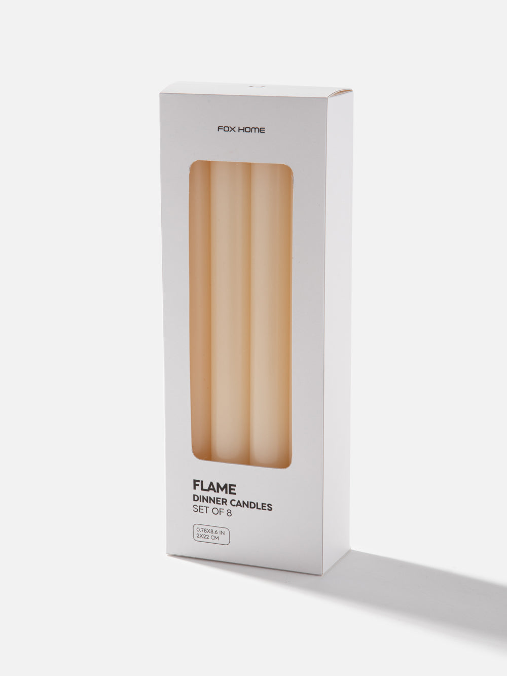 סט 8 נרות שולחן בגוון שמנת Flame