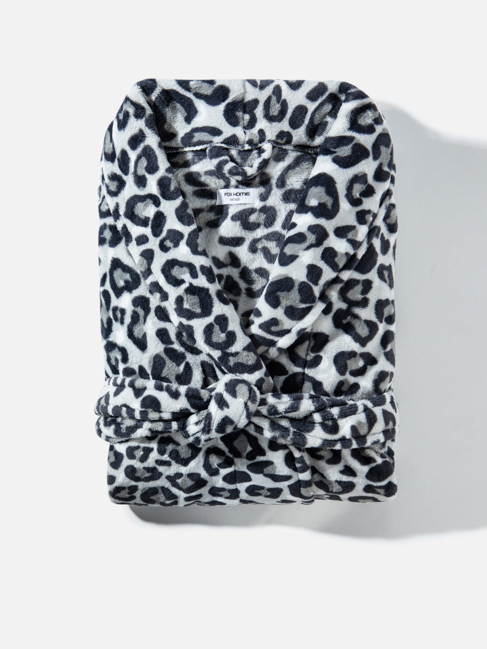 חלוק רחצה בהדפס מנומר בגוון אפור Leopard
