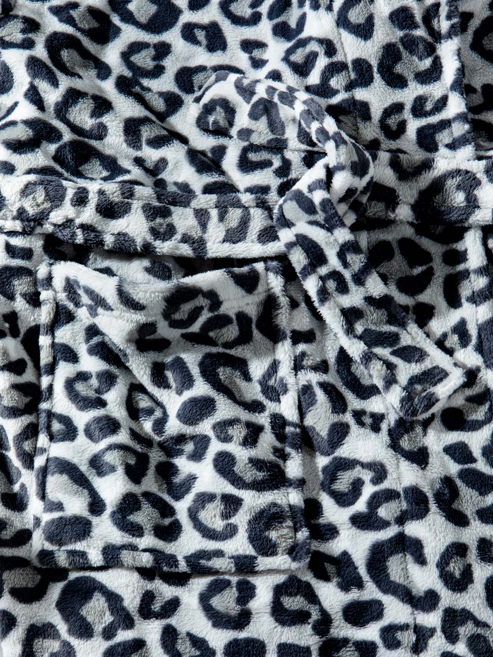 חלוק רחצה בהדפס מנומר בגוון אפור Leopard