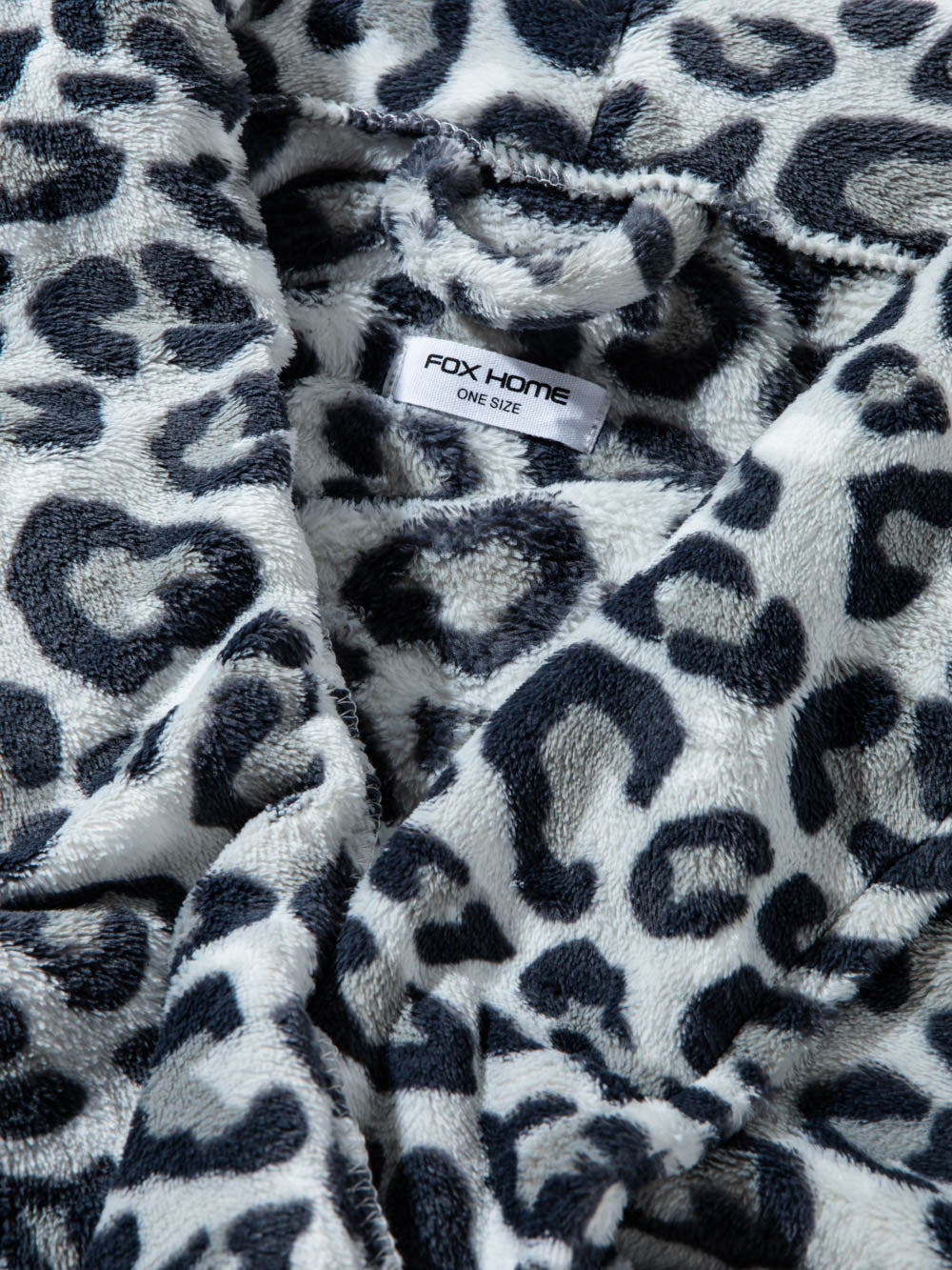 חלוק רחצה בהדפס מנומר בגוון אפור Leopard