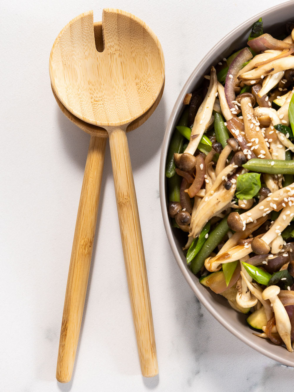 כף-מזלג להגשה מעץ