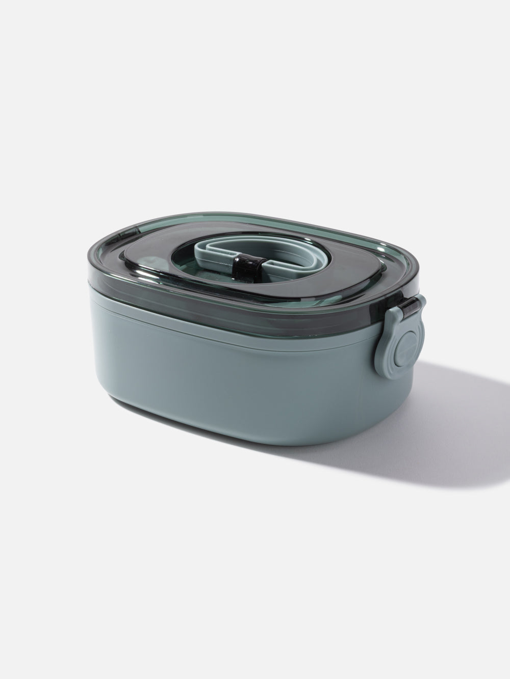 קופסת אוכל אובלית בגוון ירוק עם מכסה שקוף Fall