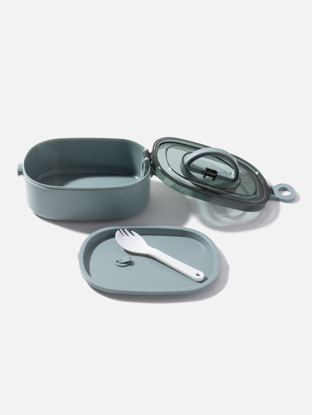 קופסת אוכל אובלית בגוון ירוק עם מכסה שקוף Fall