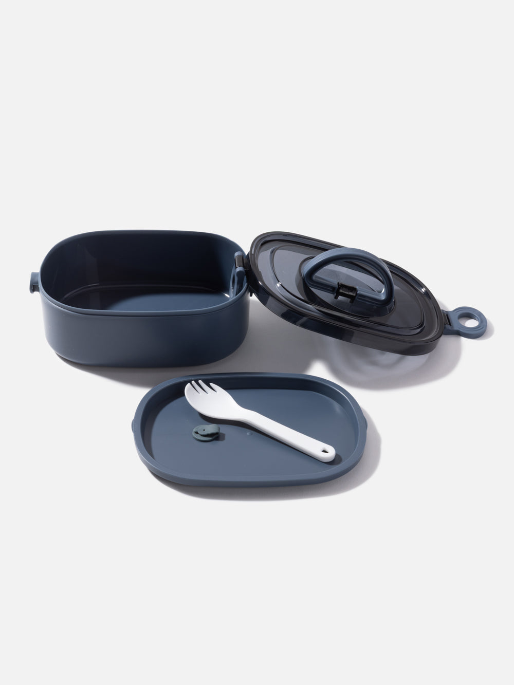 קופסאת אוכל בגוון כחול עם מכסה שקוף ונעילה כפולה בצדדים Fall