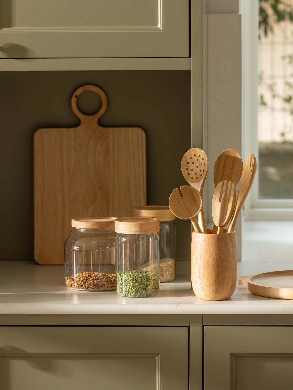 צנצנת זכוכית בינונית Timber