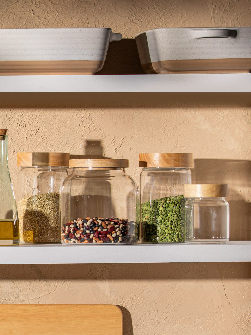 צנצנת זכוכית בינונית Timber