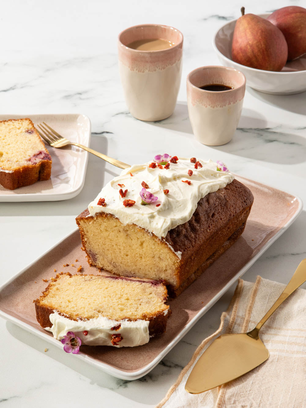 מלבן הגשה מקרמיקה בגוון ורוד רך Sunny