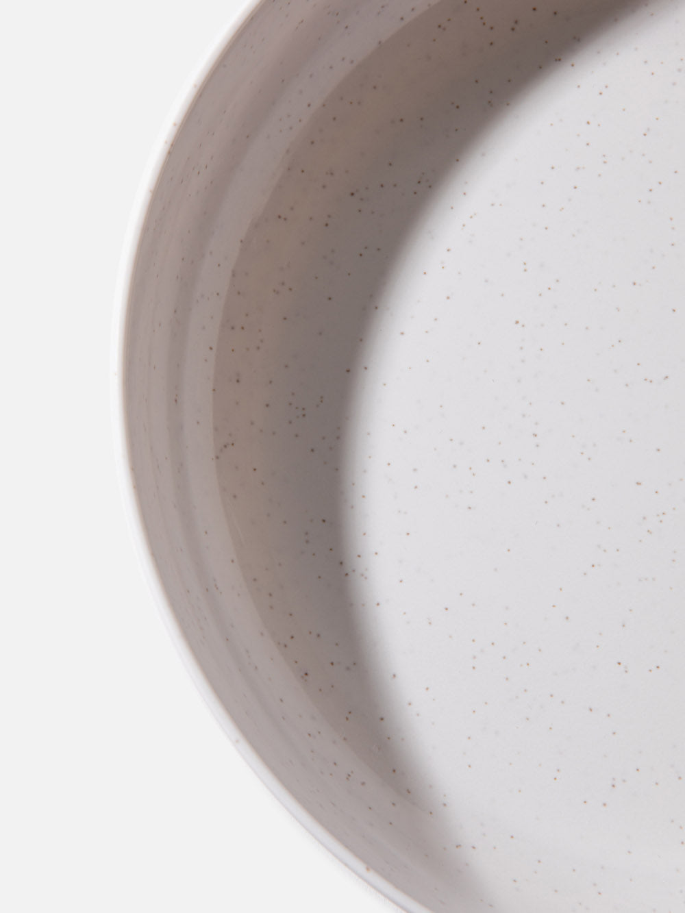 קערת הגשה עגולה עשויה מלמין בגוון אוף-וויט Speckled