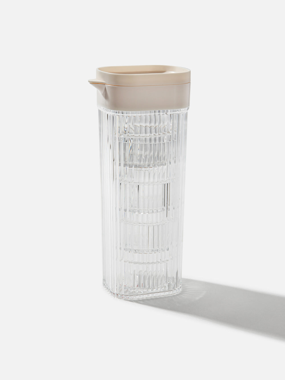 סט קנקן ו-4 כוסות פלסטיק שקוף