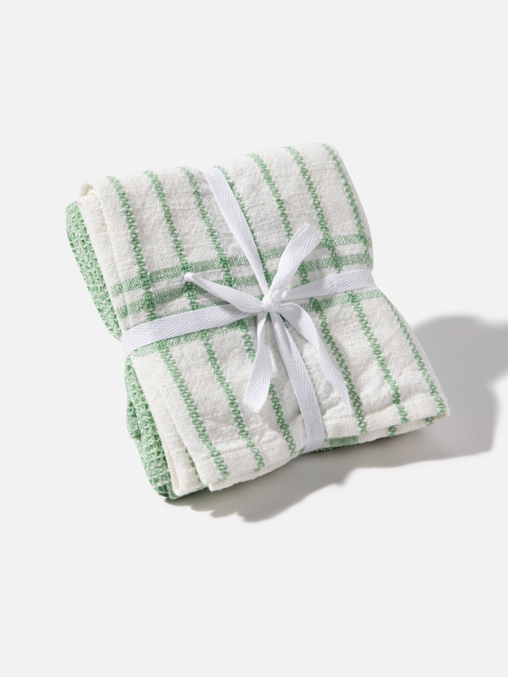 סט 2 מגבות מטבח בגווני ירוק ולבן Mindy