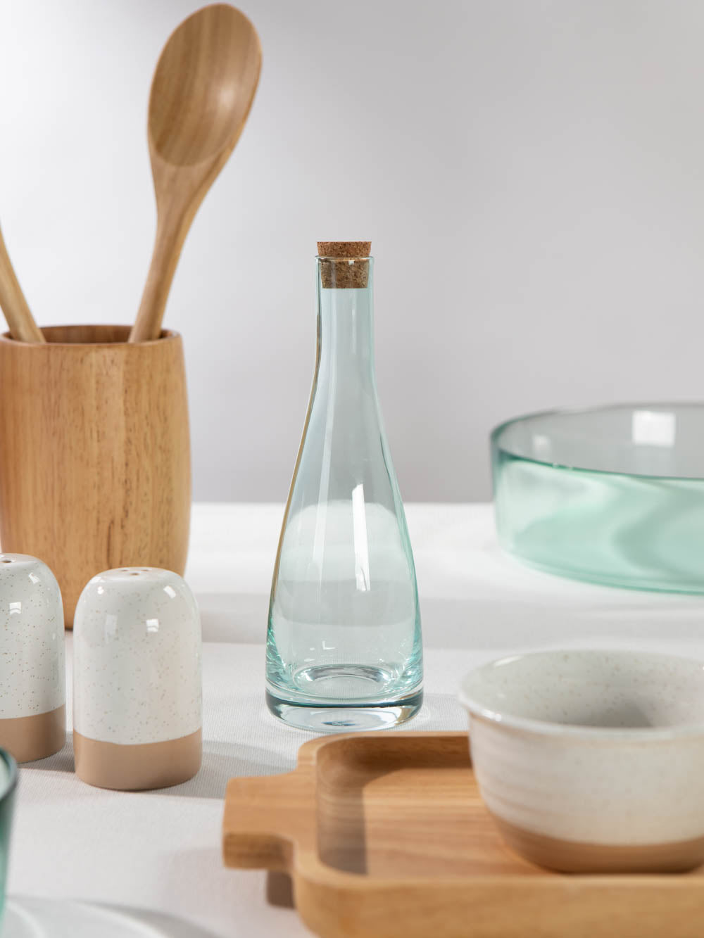 בקבוק שמן חומץ מזכוכית בגוון טורקיז Minty