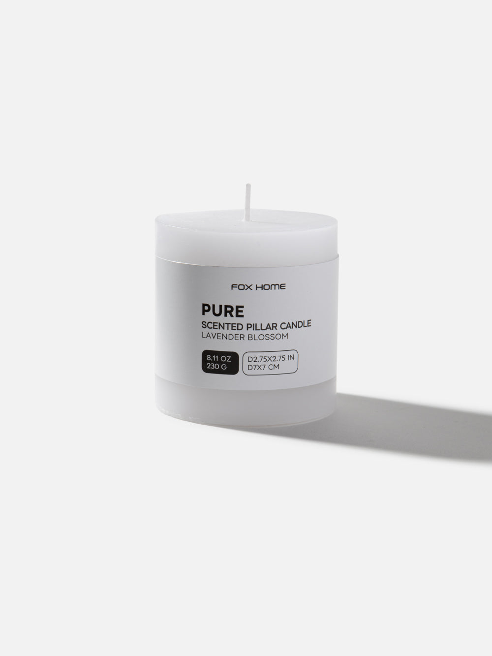 נר גלילי בעיצוב קלאסי בניחוח לבנדר 230 גר' Pure