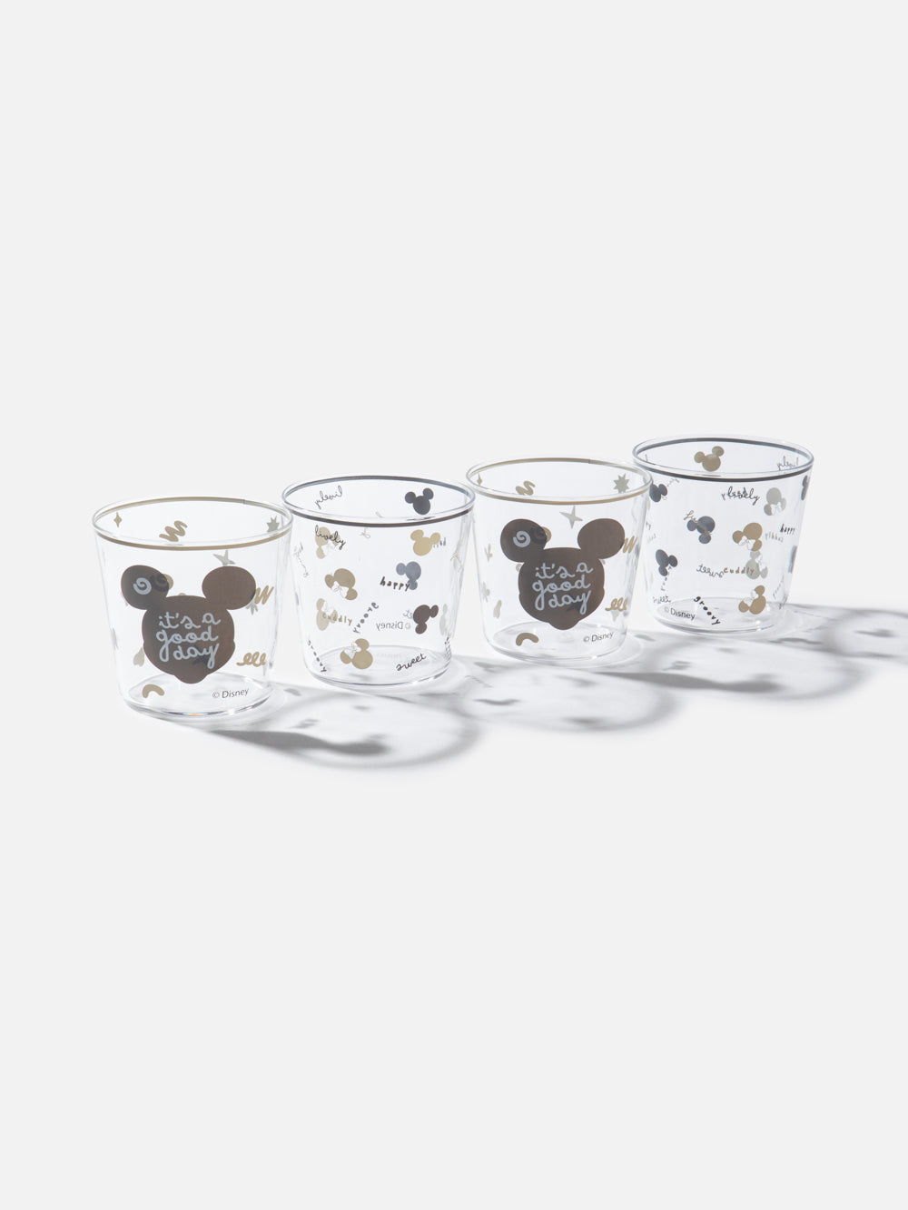 סט 4 כוסות לשתייה קרה עם עיטורי מיקי מאוס Mickey