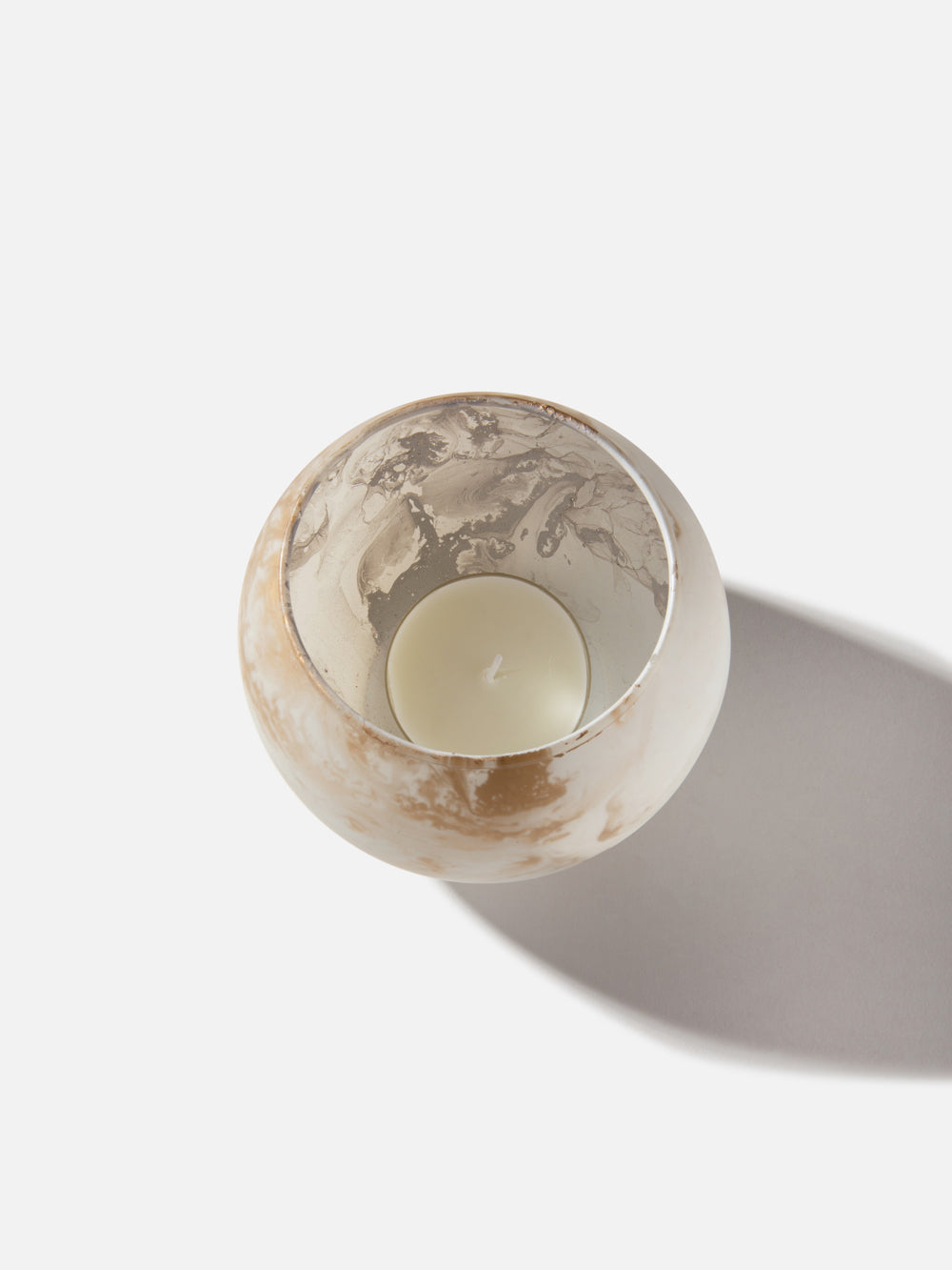 עששית זכוכית בגימור מעוגל Marble