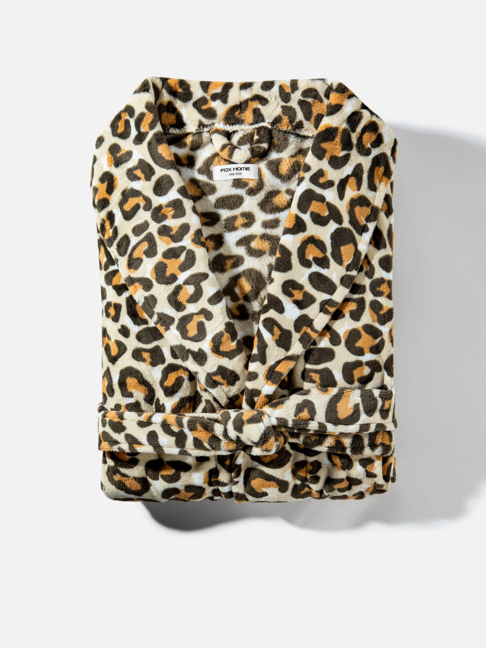 חלוק רחצה בהדפס מנומר בגוון בז' Leopard