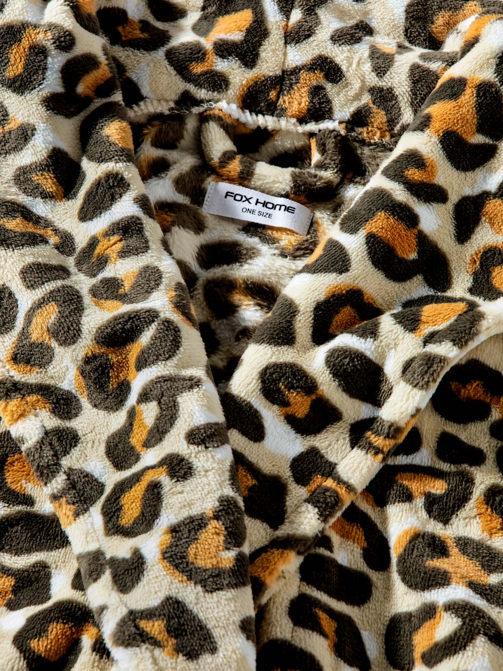 חלוק רחצה בהדפס מנומר בגוון בז' Leopard