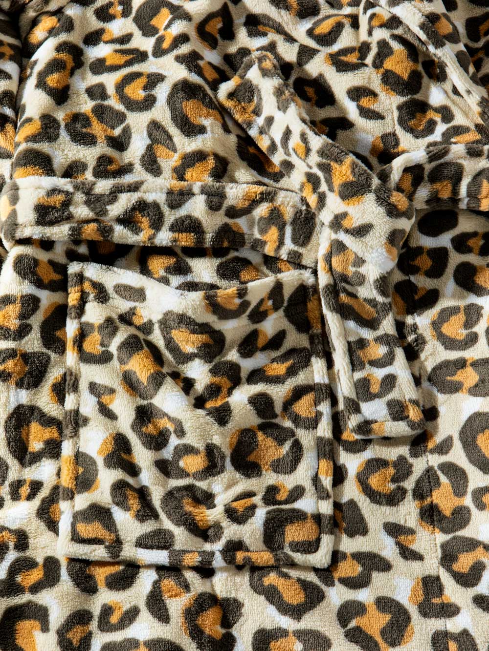 חלוק רחצה בהדפס מנומר בגוון בז' Leopard