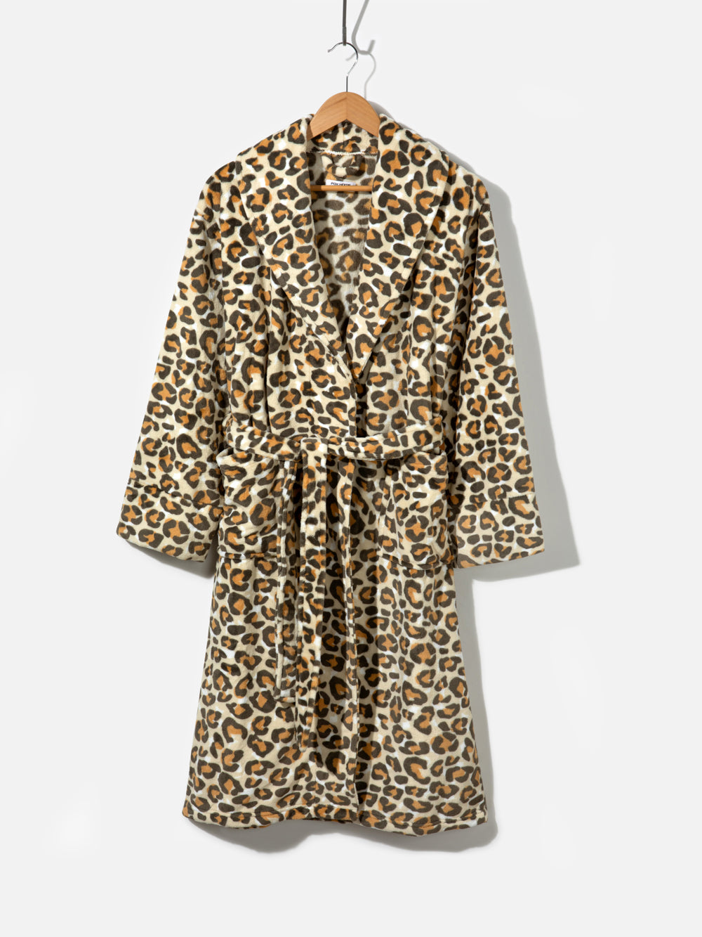 חלוק רחצה בהדפס מנומר בגוון בז' Leopard