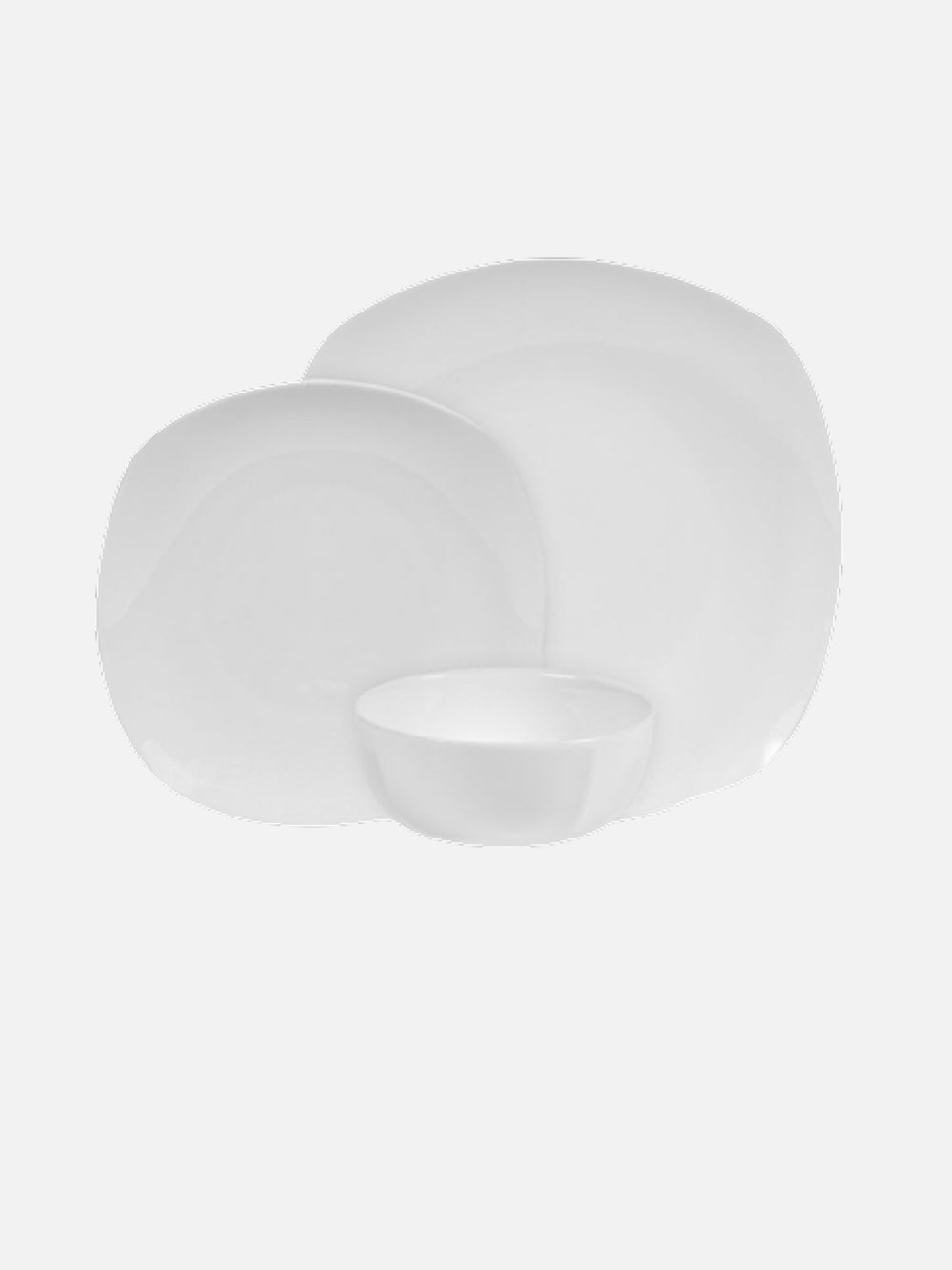 סדרת צלחות מפורצלן בצורת ריבוע מעוגל Quadro